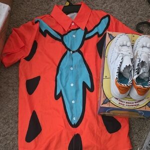 Flintstones Shirt & Shoe Set - Orange and Blue